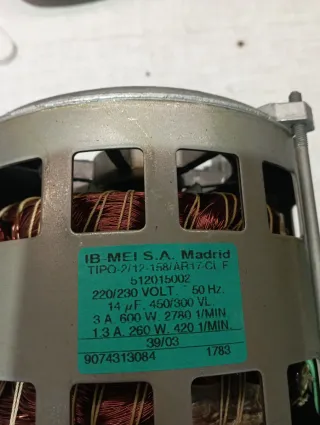 Motor lavadora IB MEI S.A. Madrid