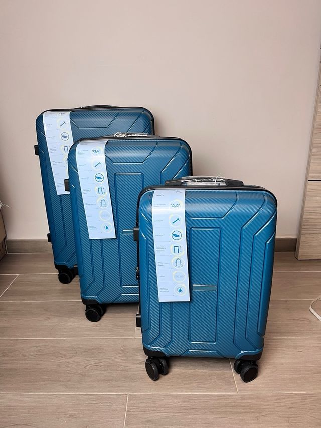 Lote 3 Maletas Polipropileno Azul