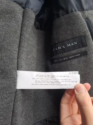 Chaquetón Zara Hombre Negro