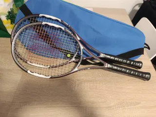 2 Raquetas de Tenis con Funda Azul