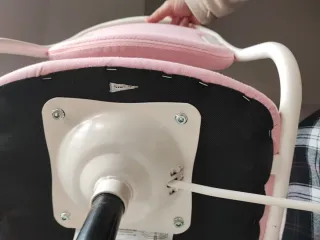 Silla de escritorio infantil rosa y blanca