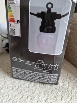 Tira 9,5m 10 Bombillas LED Cálidas