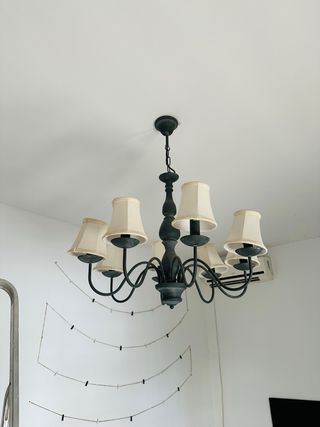 Lámpara Araña Tela y Metal