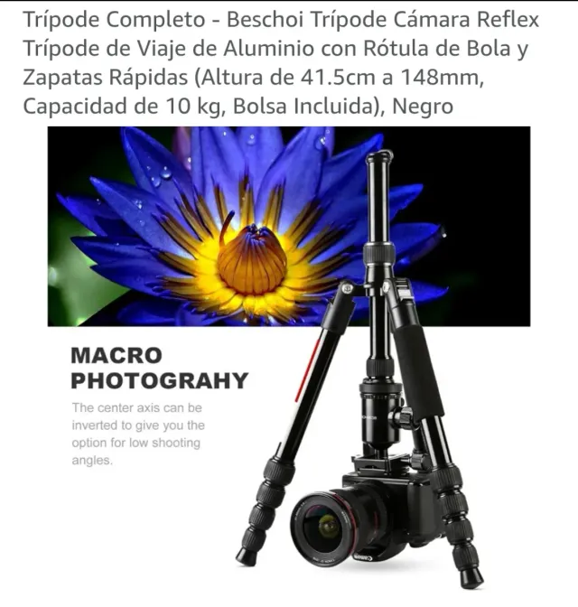 Trípode Beschol M255 Aluminio Viaje Rótula 360