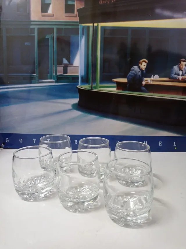 Lote 6 mini vasos de cristal