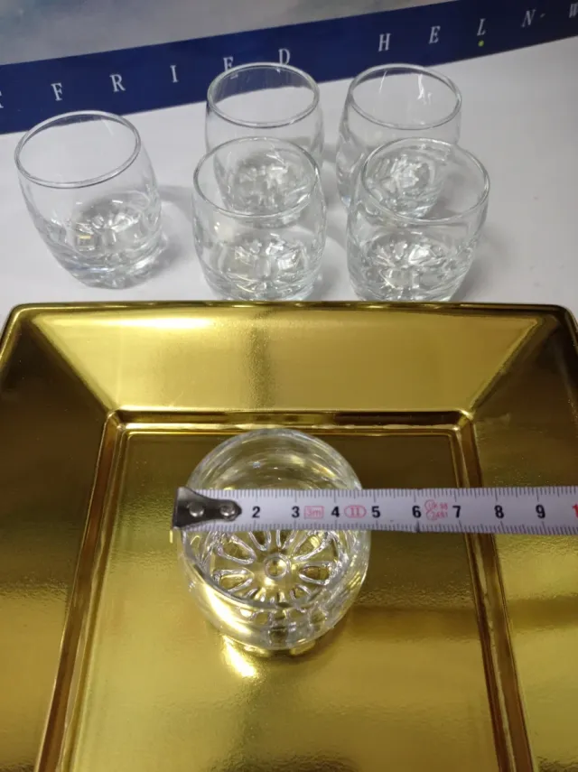 Lote 6 mini vasos de cristal