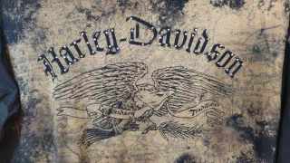 Camiseta Harley Davidson Mujer Negra y Marrón