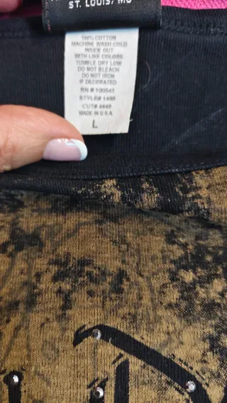 Camiseta Harley Davidson Mujer Negra y Marrón