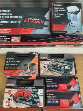 Herramientas 8 cajas Parkside/Powerfix Nuevas lote