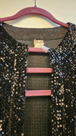 Cárdigan Nekane negra lentejuelas