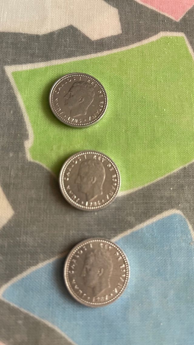 3 Monedas 1 Peseta Juan Carlos I