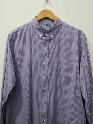 Camicia uomo Benetton a quadri viola
