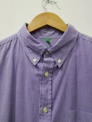 Camicia uomo Benetton a quadri viola