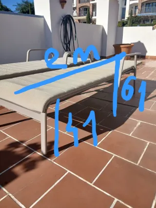 Tumbonas de tela y metal (beige/gris)