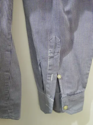 Camicia uomo Benetton a quadri blu/bianco