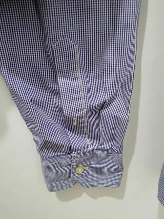 Camicia uomo Benetton a quadri blu/bianco