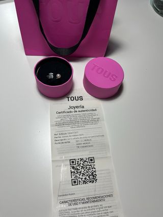 Anillo Tous Oso Perla Ajustable Plata