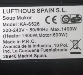 Mastermix Lufhous Robot Cocina