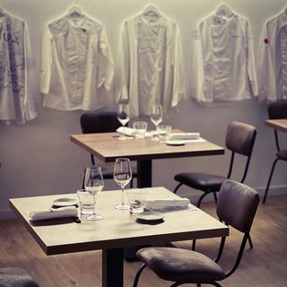 Silla Restaurante Piel Desgastada Marrón/Negra