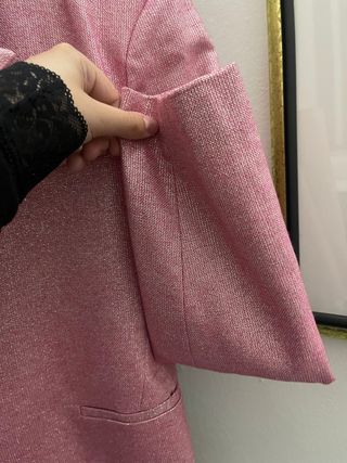 Blazer rosa vintage con strass