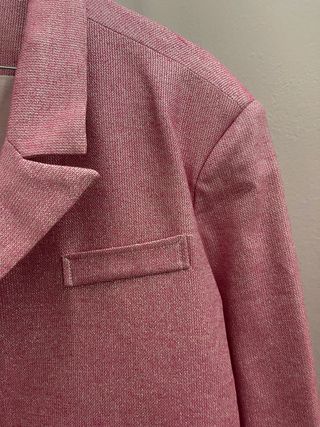 Blazer rosa vintage con strass