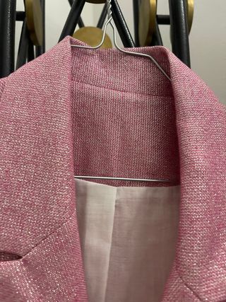 Blazer rosa vintage con strass