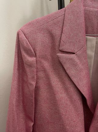 Blazer rosa vintage con strass