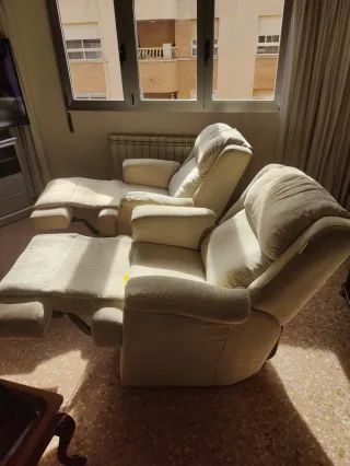 Lote 1 Sofá y 2 sillones reclinables y abatibles