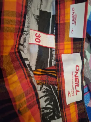 Bañador O'Neill cuadros naranja y rojo