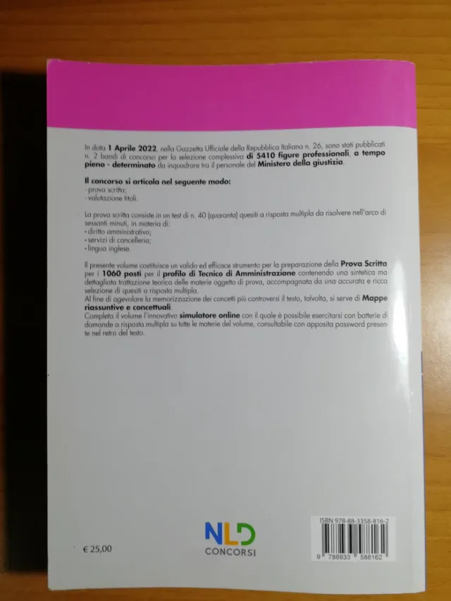 Concorso Ministero Giustizia, manuale + quiz
