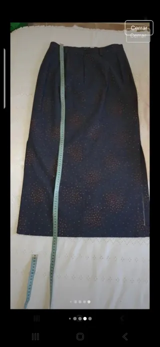 Falda larga brillos granate nueva