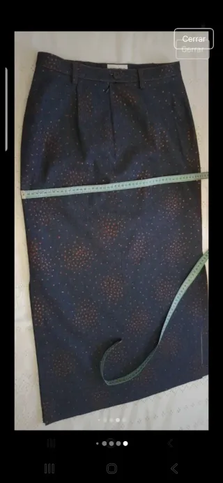 Falda larga brillos granate nueva