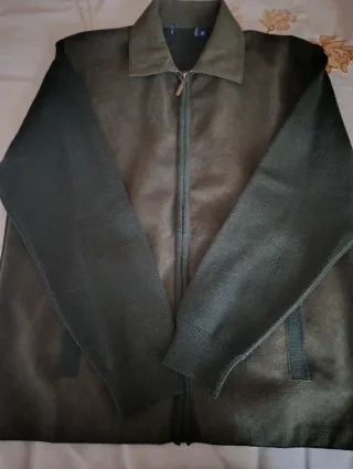 Chaqueta verde militar hombre