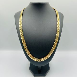 CADENA CUBANA,HUECA CON CIERE CIRCONITA ORO 18K.