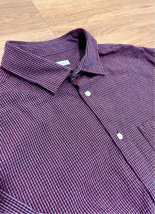 Camisa Zara cuadros morado y rojo