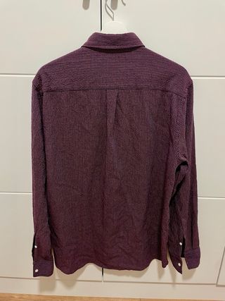 Camisa Zara cuadros morado y rojo