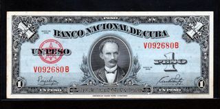 Cuba 1 Peso 1949 XF/EBC- V092680B - Banco Nacional