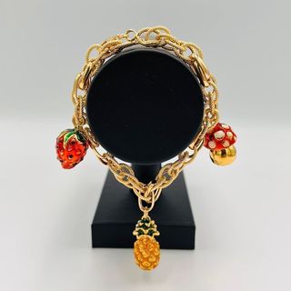 PULSERA ABALORIOS, Hueca. Oro 18k.