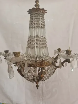 Lámpara Imperio/Clásico Frances Cristal y bronce