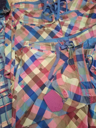 Bañador O'Neill cuadros azul y rosa