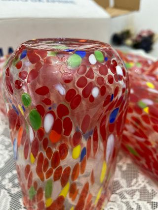 Bicchieri Murano Vetro Multicolor Rossi