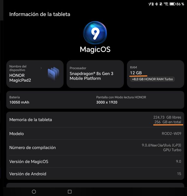 HONOR MagicPad 2 (12GB/256GB)+Magic-Pencil 3+Funda