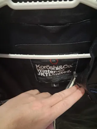 Cazadora polipiel hombre negra y azul Talla L