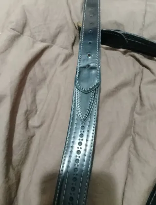 Cinturón unisex de cuero negro