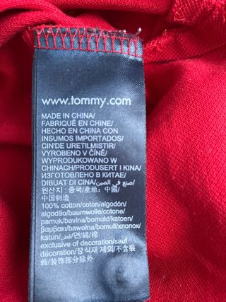 Polo Tommy Hilfiger Rojo Manga Larga