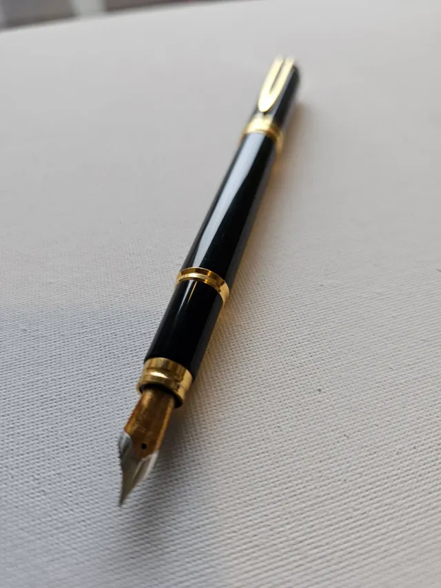 Pluma Estilográfica Waterman Negra y Dorada