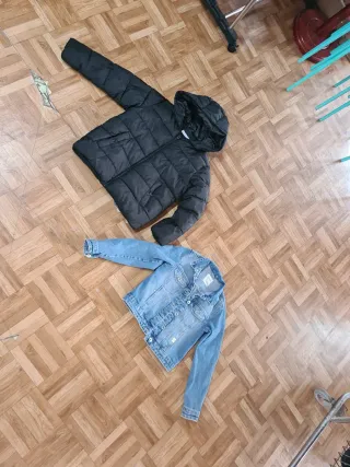 Lote Chaquetón Negro y Chaqueta Vaquera Azul