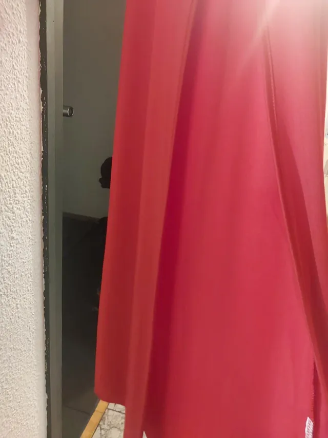 Vestido fiesta rojo manga larga