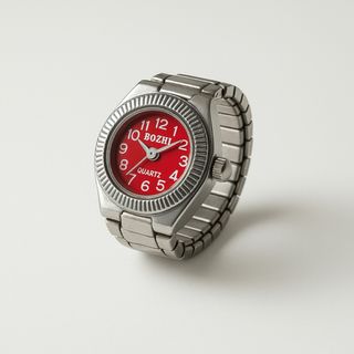 Reloj Anillo BOZHI Rojo y Plateado