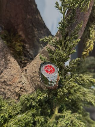 Reloj Anillo BOZHI Rojo y Plateado